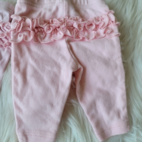 Carters Child of Mine Little Girl Pink Ruffle Bottom Pants Size Newborn - Picture 7 of 8